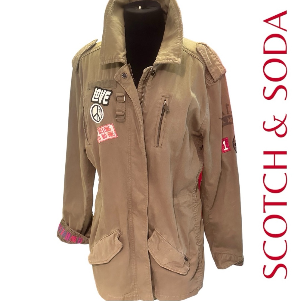 Maison Scotch & Soda Women’s Embroidered & Patched Army Jacket  (Sz 2) (EUC)